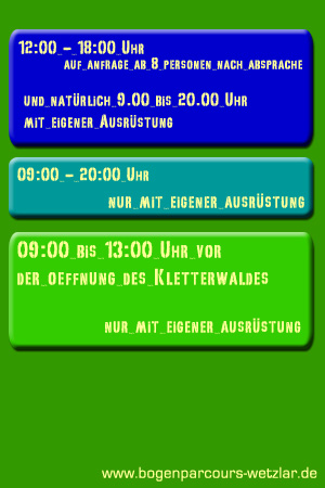 �ffnungszeiten im Kletterwald