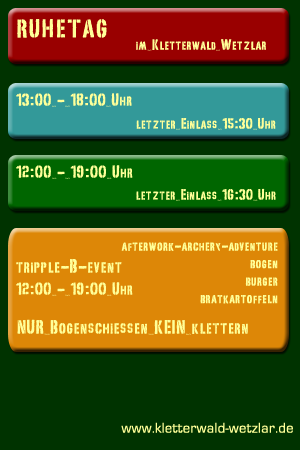 �ffnungszeiten Kletterwald Wetzlar