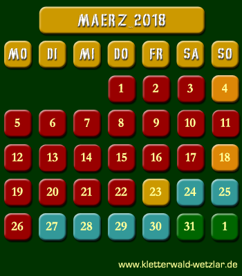 �ffnungszeiten Kletterwald Wetzlar