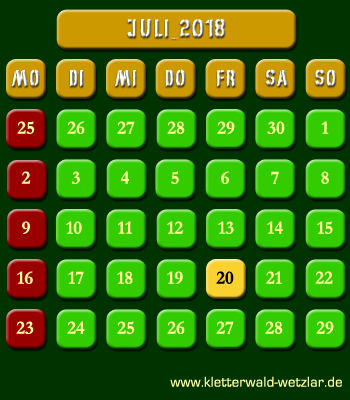 Öffnungszeiten Kletterwald Wetzlar