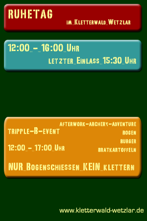 �ffnungszeiten Kletterwald Wetzlar